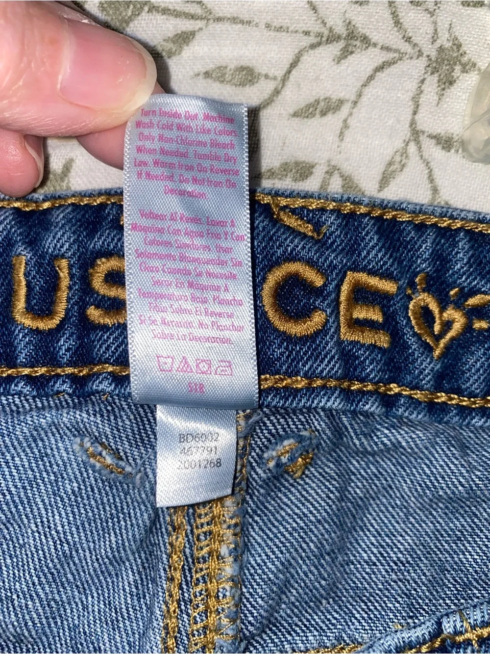 Justice Girls Blue Relaxed Barrel Jeans